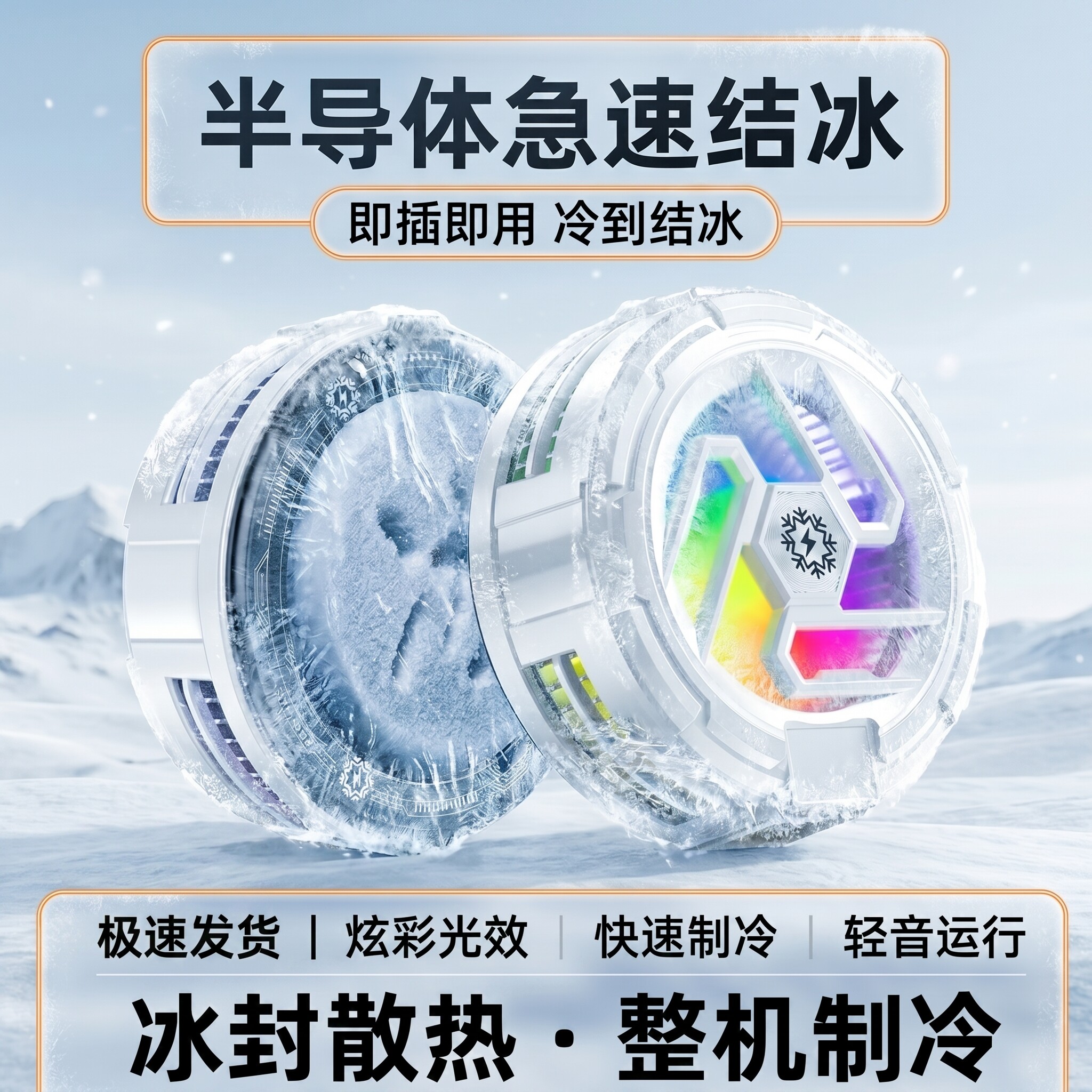结冰降温神器磁吸手机散热器半导体制冷适用苹果17安卓直播专用