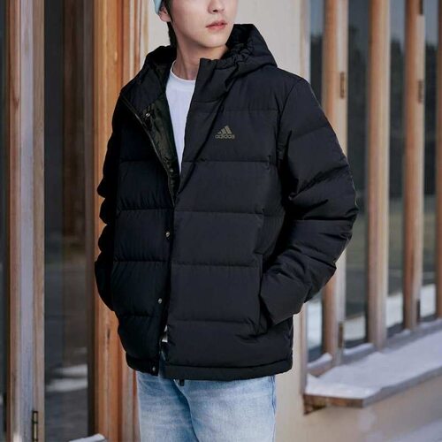 阿迪达斯男冬季保暖连帽羽绒服