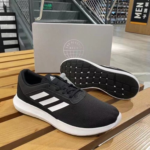 Adidas阿迪达斯男女黑白跑步鞋