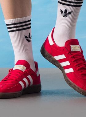 Adidas阿迪达斯HANDBALL SPEZIAL男女同款低帮耐磨休闲板鞋FV1227