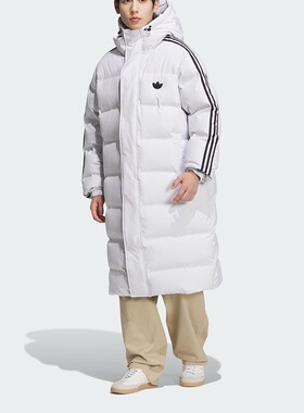 Adidas阿迪达斯PUFFER L DN M男子中长款连帽保暖羽绒服JJ4968
