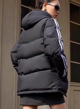 Adidas阿迪达斯V DOWN JKT UG男女冬季连帽防风保暖羽绒服JW6732