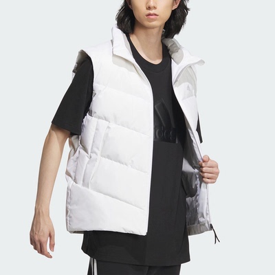 Adidas男女款立领羽绒马甲保暖