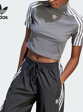 Adidas阿迪达斯TIGHT SS TOP女子紧身半高领短款短袖T恤 IV9322