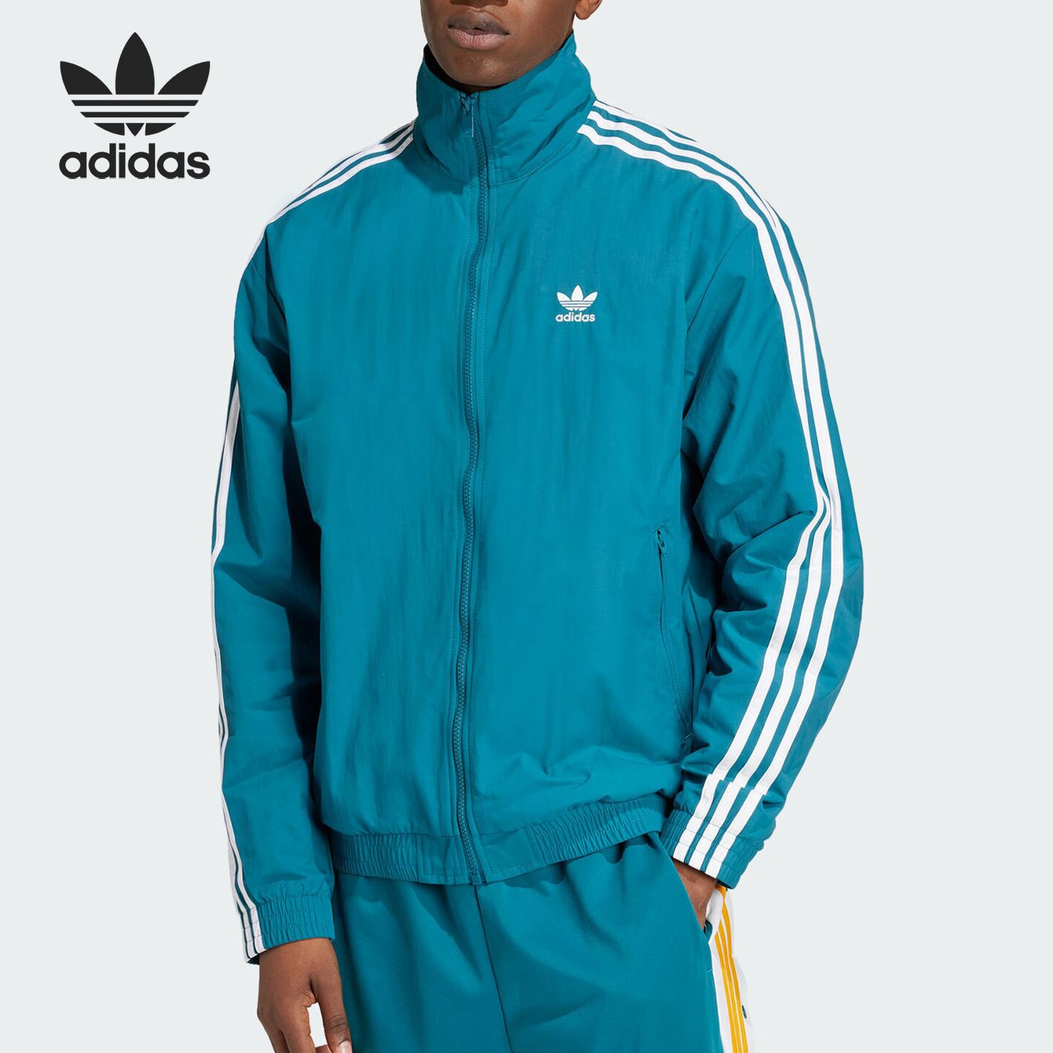 Adidas阿迪达斯FIREBIRD TT三叶草男运动休闲立领夹克外套 IZ2415