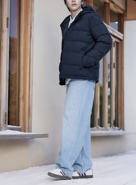 Adidas阿迪达斯V HELIONIC HOJ男子冬季保暖运动连帽羽绒服KE5407