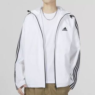 Adidas阿迪达斯M 3S WB男子舒适轻便透气运动休闲连帽外套IB0382
