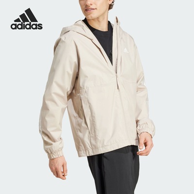 阿迪达斯男连帽防风运动休闲夹克
