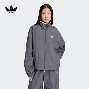Adidas阿迪达斯WOVEN ZIP三叶草女保暖立领运动夹克外套JY8879