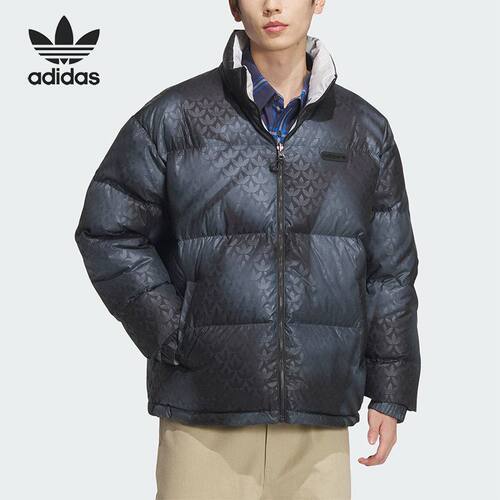 阿迪达斯男双面穿保暖立领羽绒服