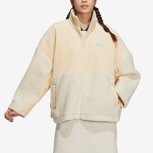 Adidas阿迪达斯SHERPA MIX W女子休闲保暖羊羔绒夹克外套 HY4255