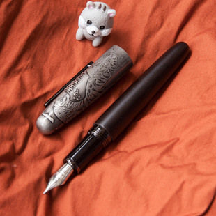 胖叔钢笔金豪9056虎啸山河金属雕刻木杆帽虎年限量黑檀木商务牛气