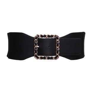 高级感腰带女宽配裙子西装大衣毛衣连衣裙装饰皮带腰封粗黑色配饰