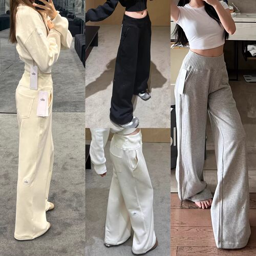 ALO春季直筒宽松拖地卫裤女