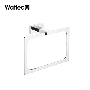 华多 全铜毛巾环卫生间方形挂环擦手毛巾架环圈北欧浴室五金挂件