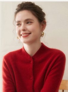 羊毛衫 2025新款 时尚 羊毛旗袍立领 外套 新中式