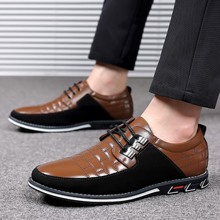 2026 shoes for men迈尔登9906 跨境5色大码休闲皮鞋男鞋opp袋包
