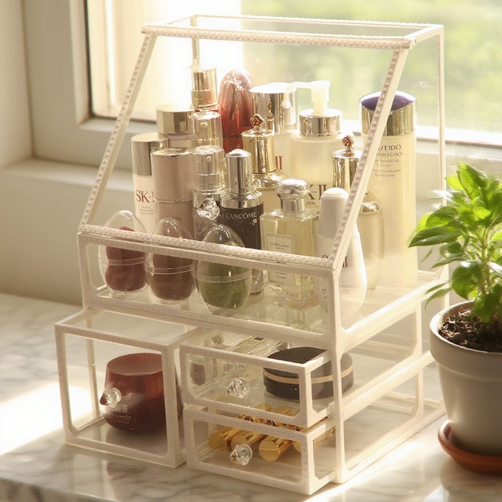 高颜值玻璃化妆品收纳盒