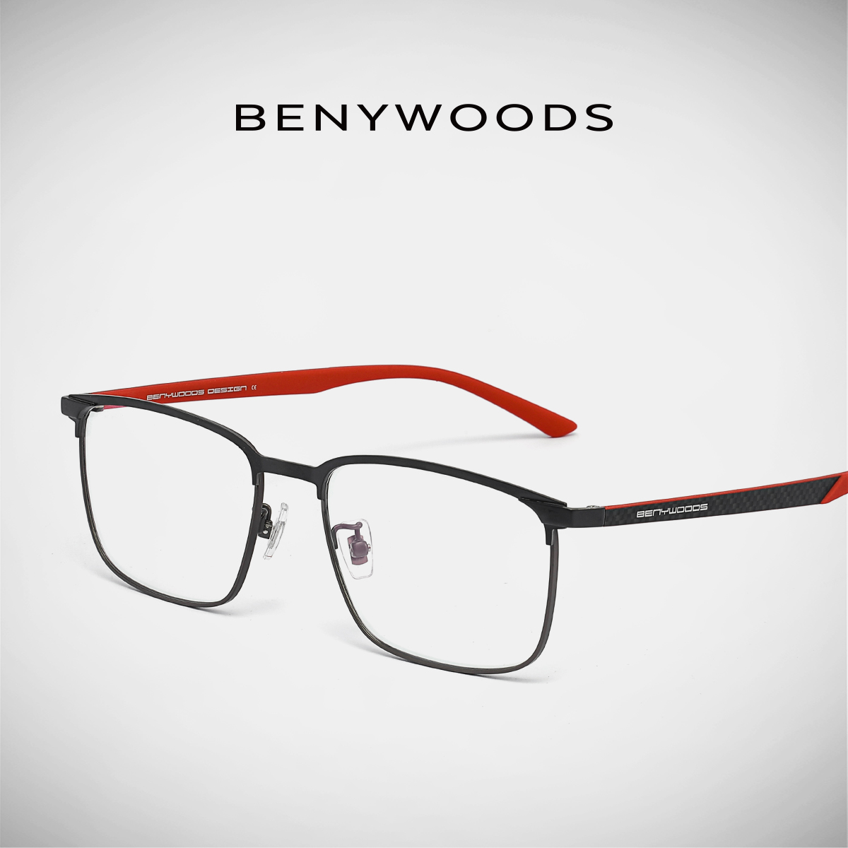 德国BENYWOODS防蓝光眼镜男款方框碳纤维镜架可配近视度数眼镜框