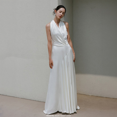 Veils张元英明星款挂脖礼服