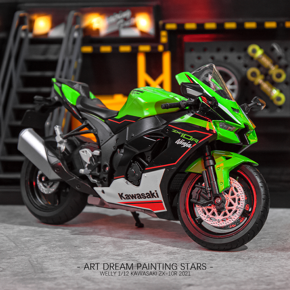 1/12 川崎大牛ZX-10R 机车模型威利正版合金摩托车玩具男生日礼物