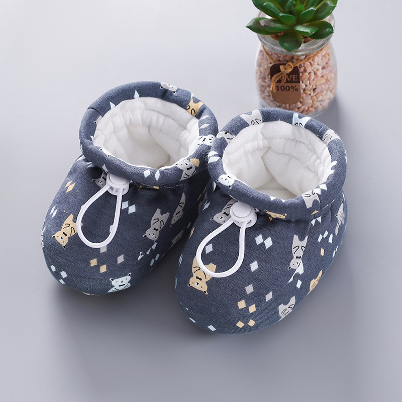 婴儿棉鞋秋冬季加绒加厚软底袜子男女新生宝宝护脚套学步鞋子不掉