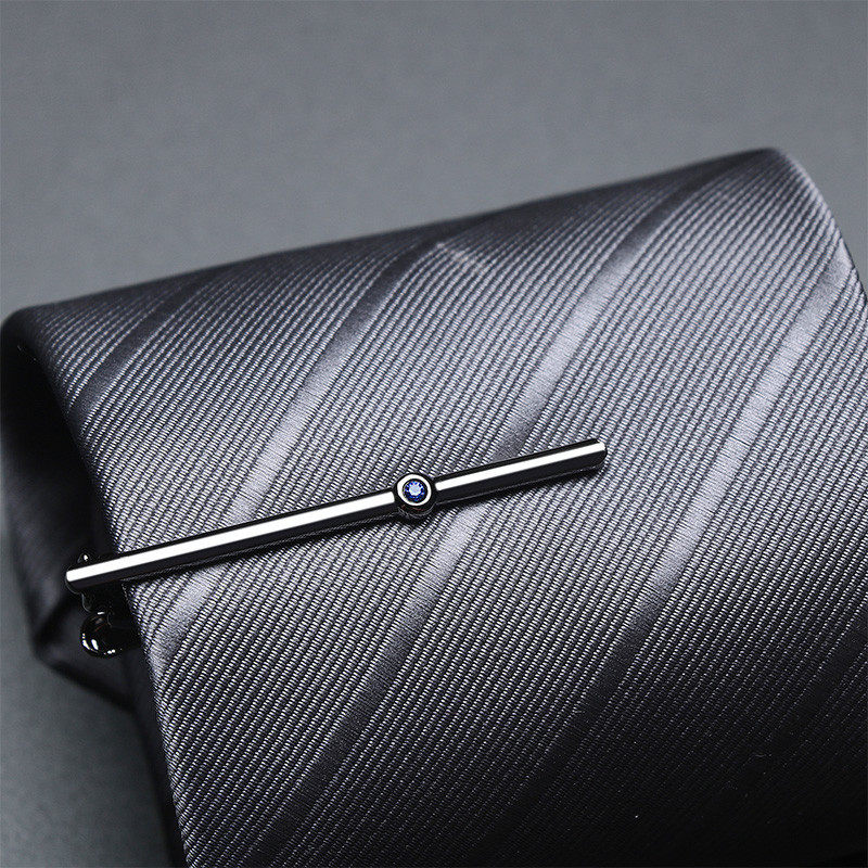 商务领带夹子男士简约银色时尚正装百搭领带夹子领夹激光刻字镭射