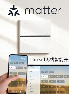 Matter Thread智能开关面板86型零火线语音手机控制适用苹果涂鸦
