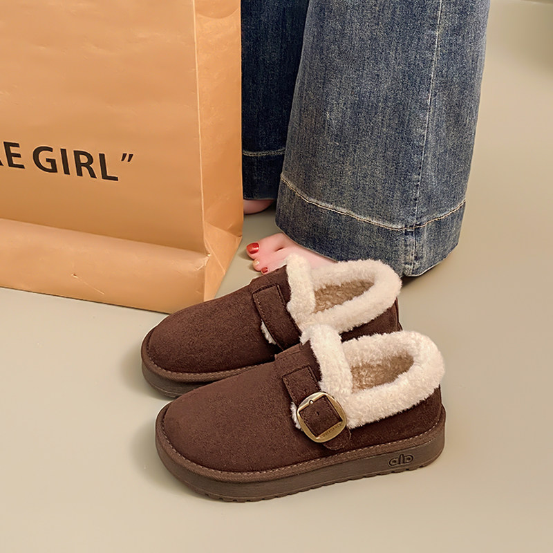厚底勃肯鞋女2025冬季新款加绒豆豆棉鞋一脚蹬女鞋保暖毛毛雪地靴,女鞋,棉鞋,淘宝优惠券,粉丝福利购,淘宝优惠卷
