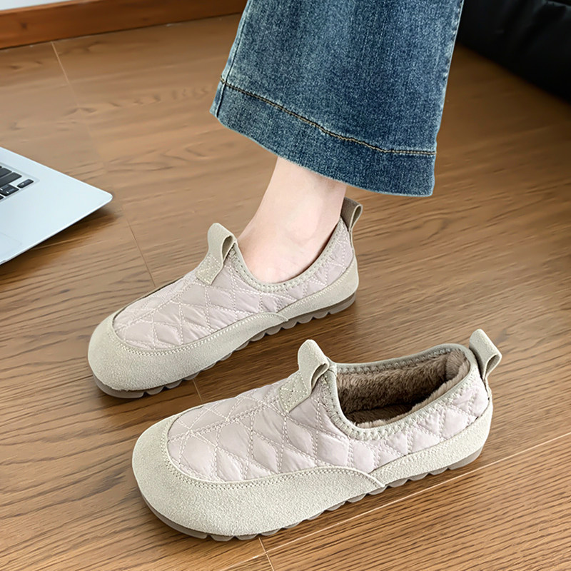 老北京棉鞋女2025新款秋冬保暖加绒一脚蹬豆豆鞋孕妇不累脚休闲鞋,女鞋,棉鞋,淘宝优惠券,粉丝福利购,淘宝优惠卷