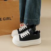 小个子厚底增高板鞋 运动鞋 女2026新款 女鞋 百搭帆布鞋 配阔腿裤 34码