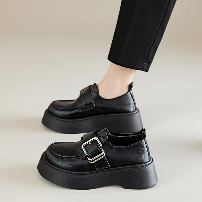 厚底乐福鞋女2026春季新款英伦风小皮鞋不累脚法式一脚蹬单鞋34码,女鞋,浅口单鞋,淘宝优惠券,粉丝福利购,淘宝优惠卷