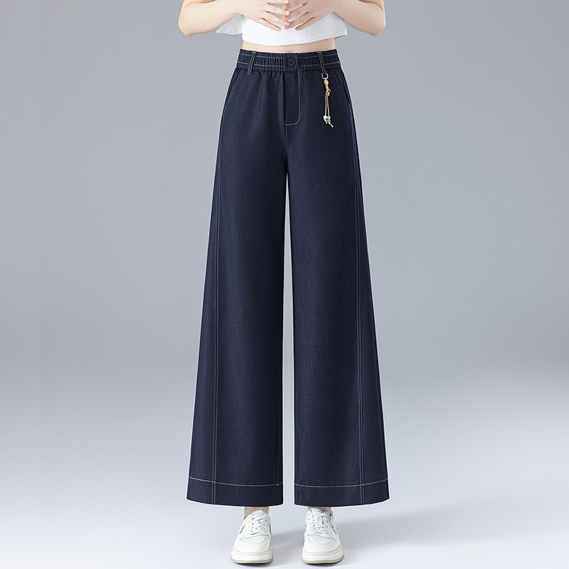 夏季高腰阔腿显瘦九分休闲女裤