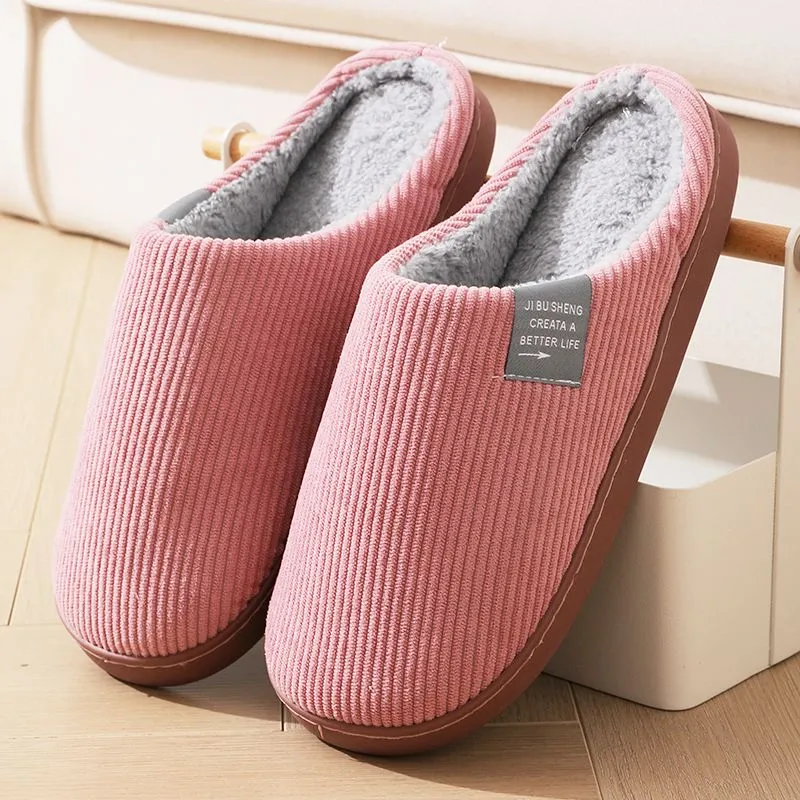 秋冬季居家用室内加厚底家居情侣可爱保暖冬天毛绒女棉拖鞋男包跟