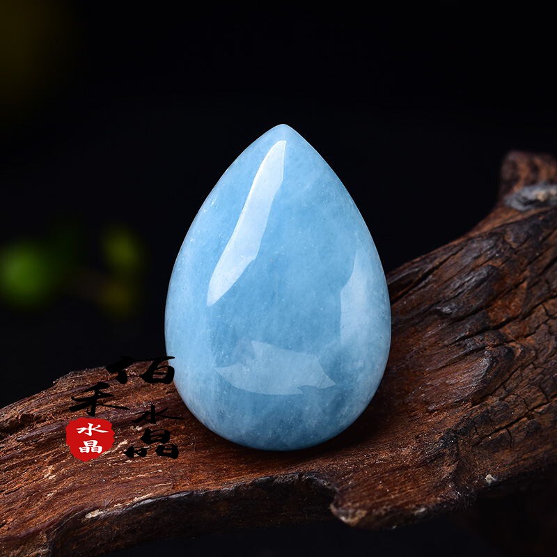 速发海蓝宝水滴吊坠海蓝宝蓝色水晶宝石原石毛衣链包挂车挂