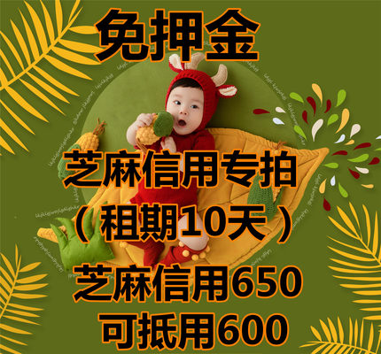 宝宝满月百天照服装出租 芝麻信用免押金专拍链接 衣服需要寄回哦