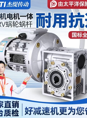 NMRV蜗轮蜗杆减速机带电机RV涡轮减速器电机一体380V齿轮箱变速器