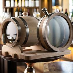 800ML威士忌白兰地桶可视玻璃橡木桶 鸡尾酒 雪莉酒桶 泡酒桶