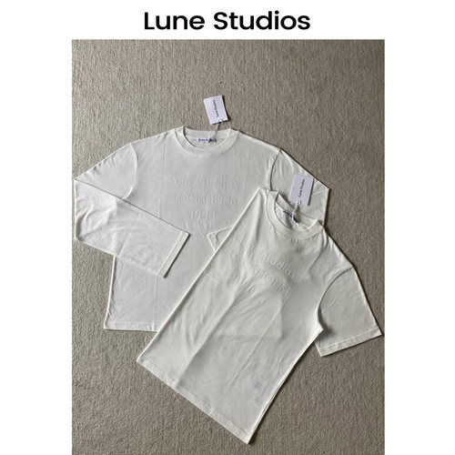 LuneStudiosAc2026白色新款1996印花85%棉15%亚麻男女情侣长袖T恤