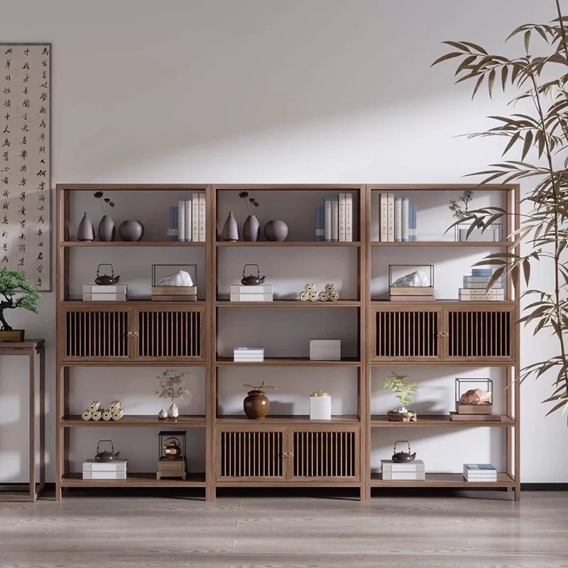 新中式实木博古架货架多宝阁客厅隔断置物茶叶展示柜茶室家用办公