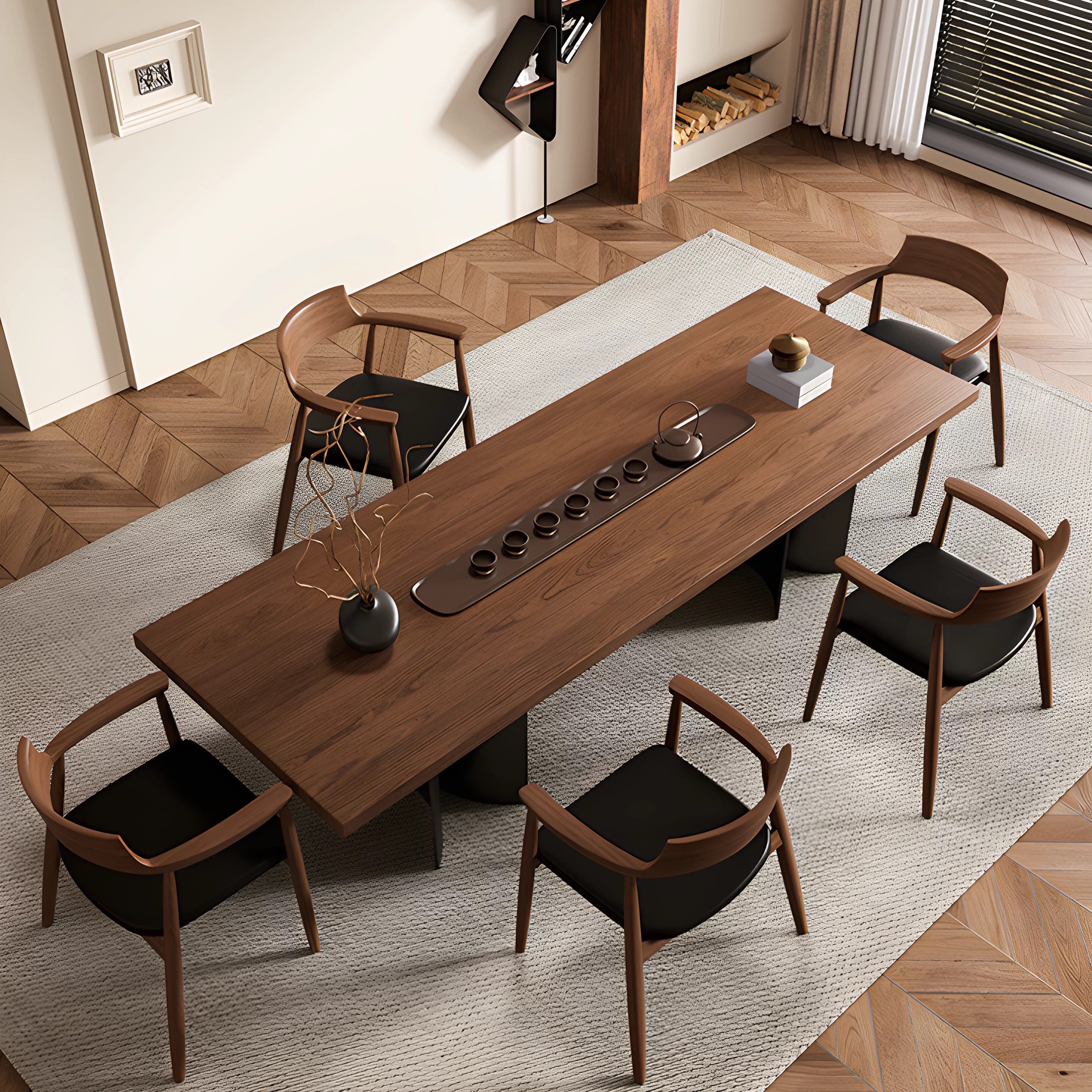 侘寂风茶桌现代简约实木大板茶台茶桌高级办公室家用泡茶桌椅组合,住宅家具,茶几,淘宝优惠券,粉丝福利购,淘宝优惠卷