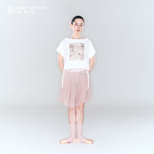 DMDM珍珠印花芭蕾短袖T恤
