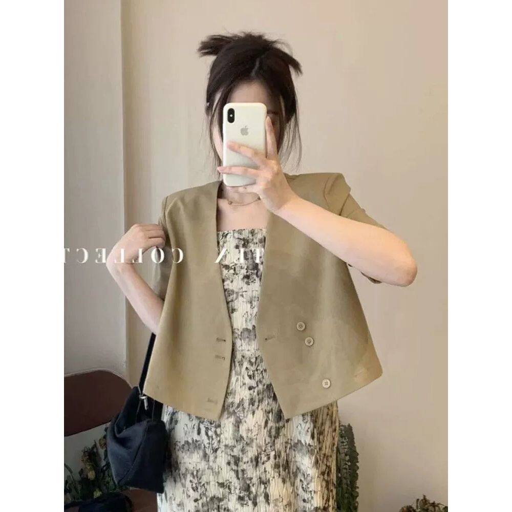 早秋女装茶歇法式小众优雅碎花吊带连衣裙子质感孕妇裙小香风套
