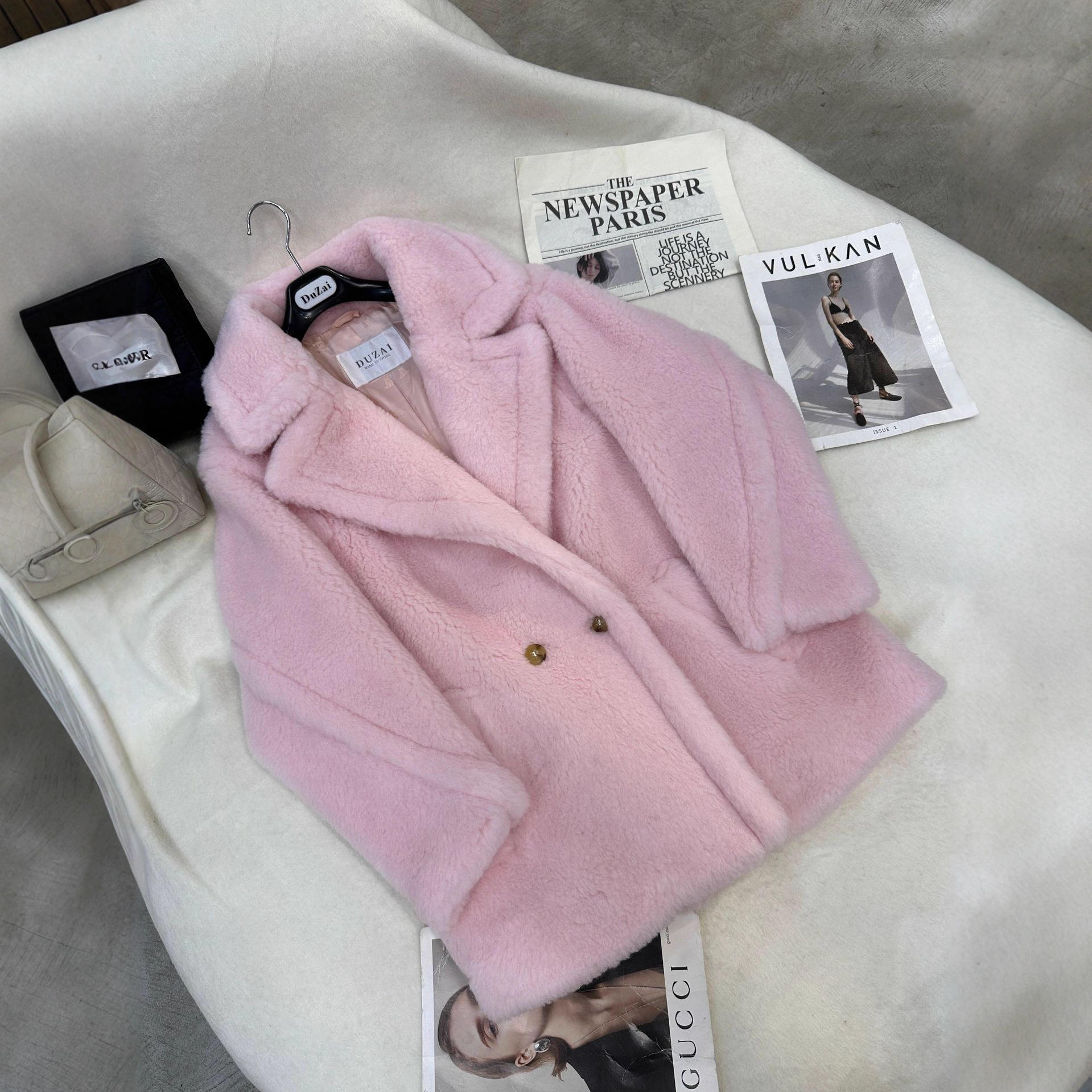 翻领泰迪大衣女冬季2025新款保暖宽松显瘦羊毛外套时尚~不退可换