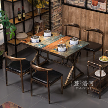 一人一锅小火锅桌子电磁炉一体燃气灶 商用串串香火锅圆桌椅组合