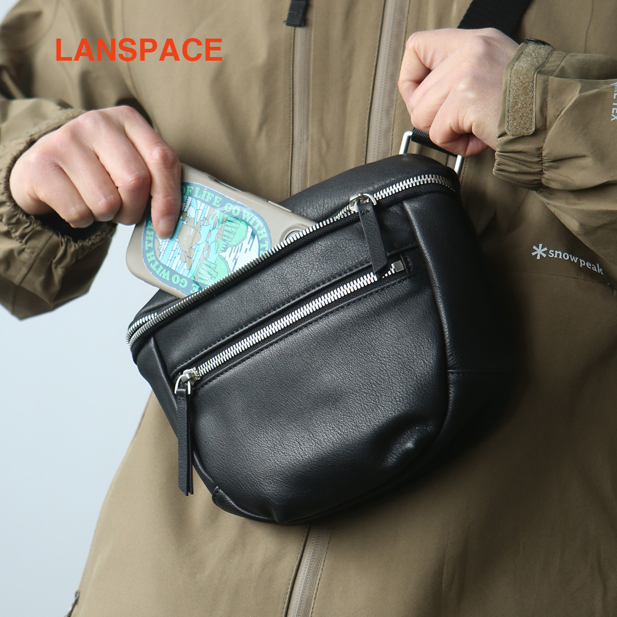 LANSPACE头层牛皮单肩包男士夏季小包真皮腰包小胸包手机包软皮,箱包皮具/热销女包/男包,男士包袋,淘宝优惠券,粉丝福利购,淘宝优惠卷