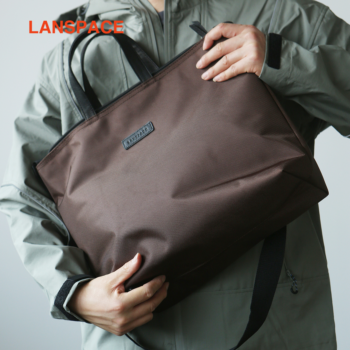 真皮配尼龙大容量手提包简电脑包