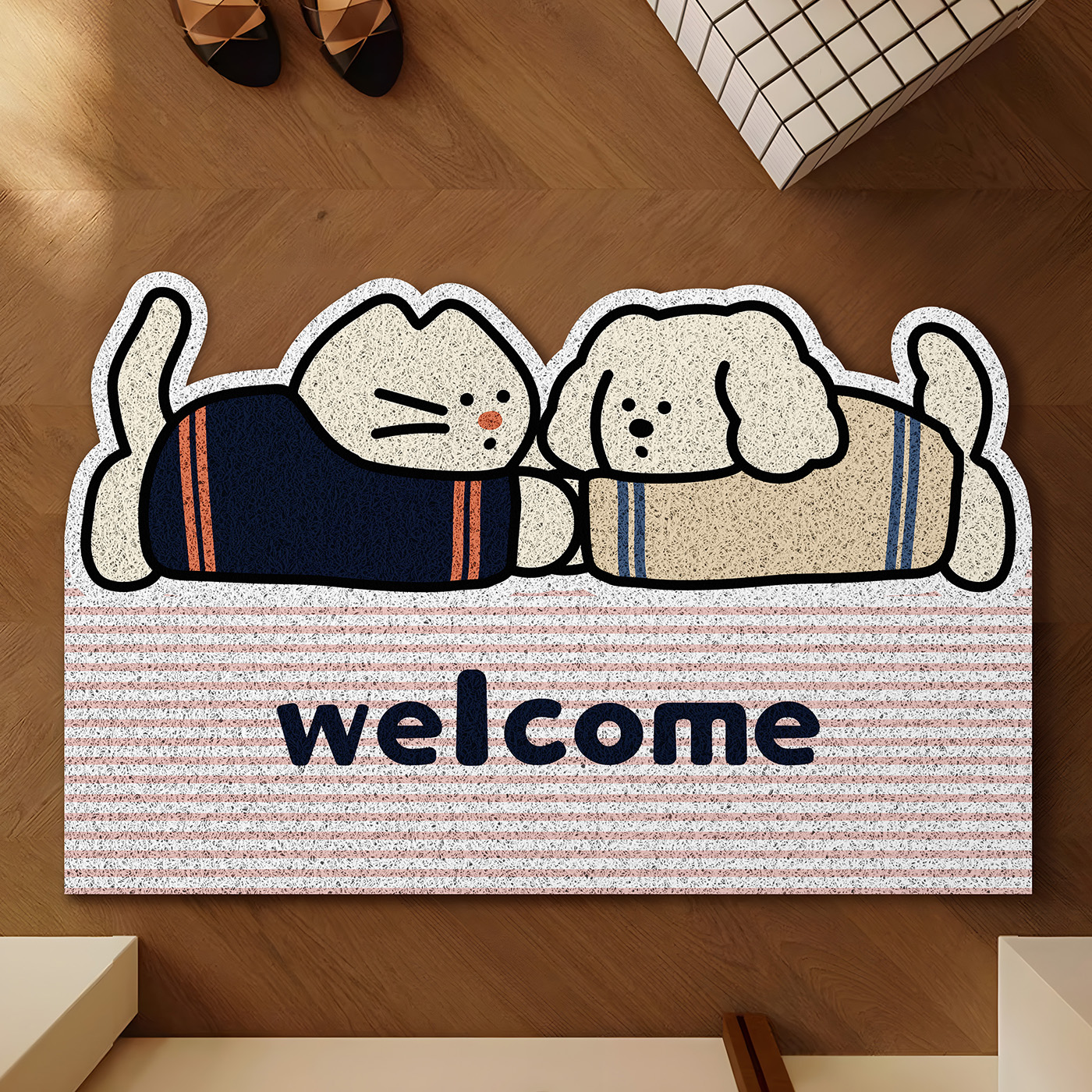 猫狗运动会入户门丝圈地垫防滑脚垫门垫家用地毯门外蹭土可裁剪