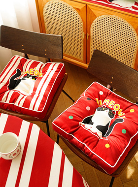 灰熊 X 叫我法师 新年啊猫客厅地上软坐垫榻榻米看书蒲团红色装饰