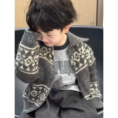 男女童装加厚秋冬针织开衫